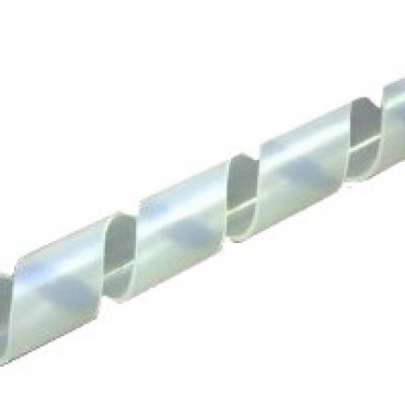 Spiralband milchig weiß, Bündelbereich 1,5 - 7 mm, 50 Meter Rolle